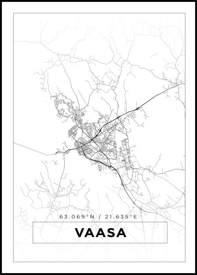 Kort - Vaasa - Hvid Plakat