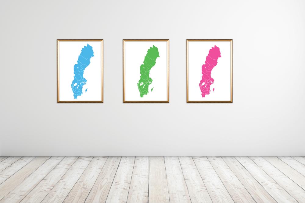 Sverigeskort Rosa