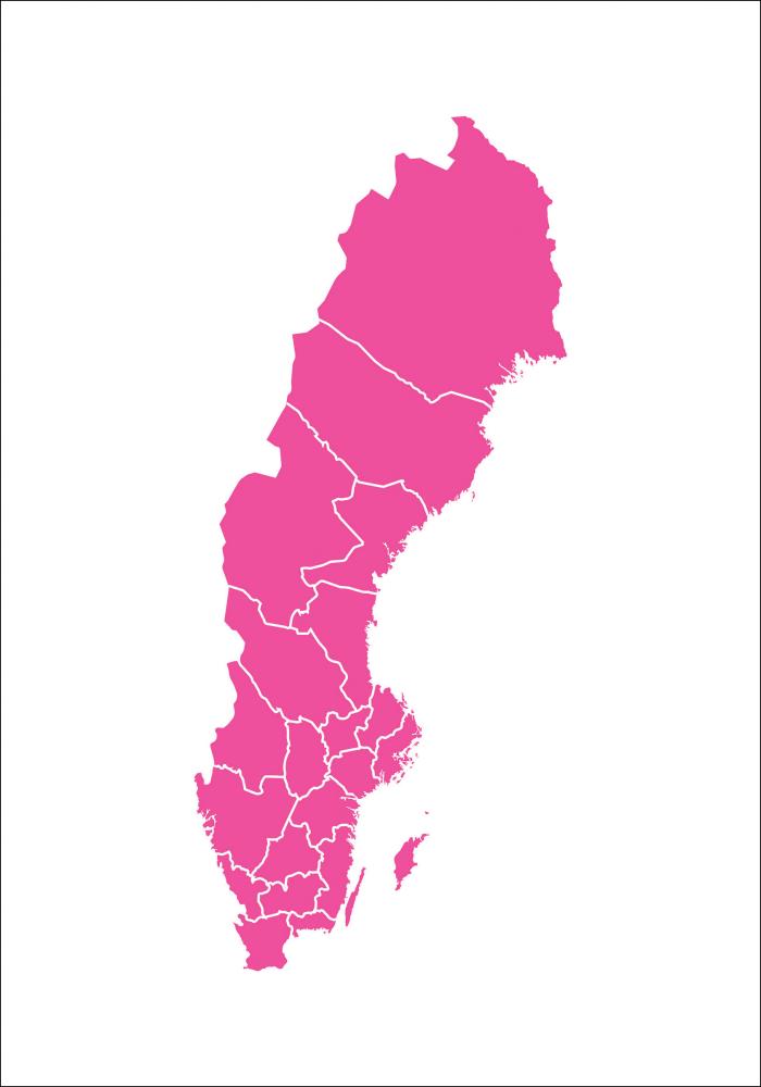 Sverigeskort Rosa