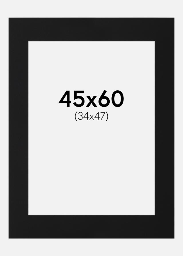 Passepartout Sort Standard (Hvid kerne) 45x60 cm (34x47)