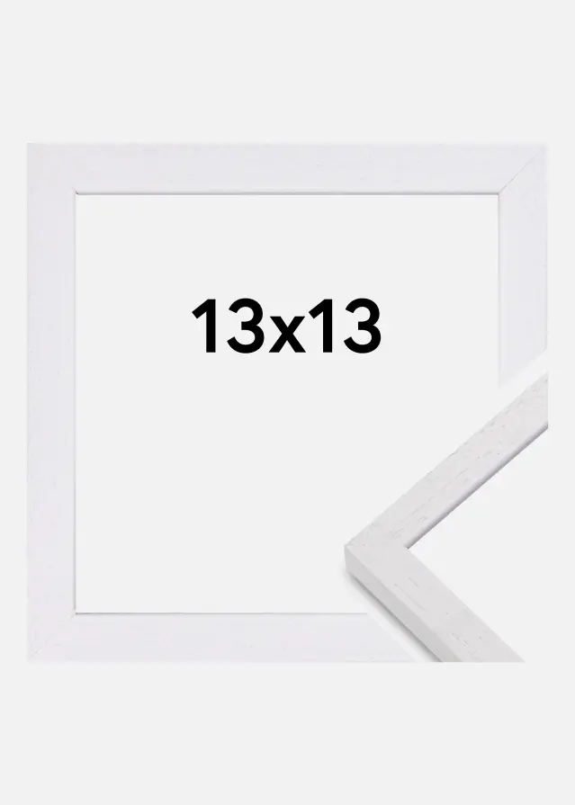 Ramme Glendale Mat antirefleksglas Hvid 13x13 cm