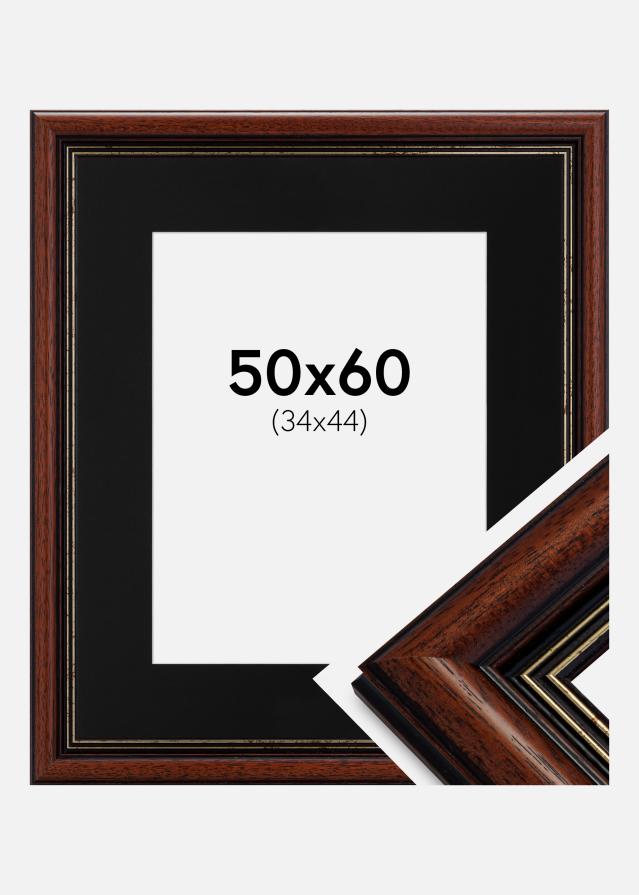 Ramme Old Retro 50x60 cm - Passepartout Sort 35x45 cm