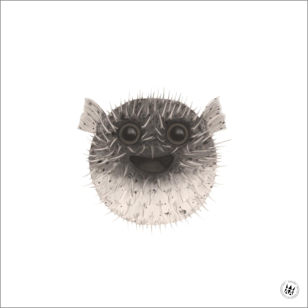 Knaada - Kuglefisk Billede - 50x50 cm