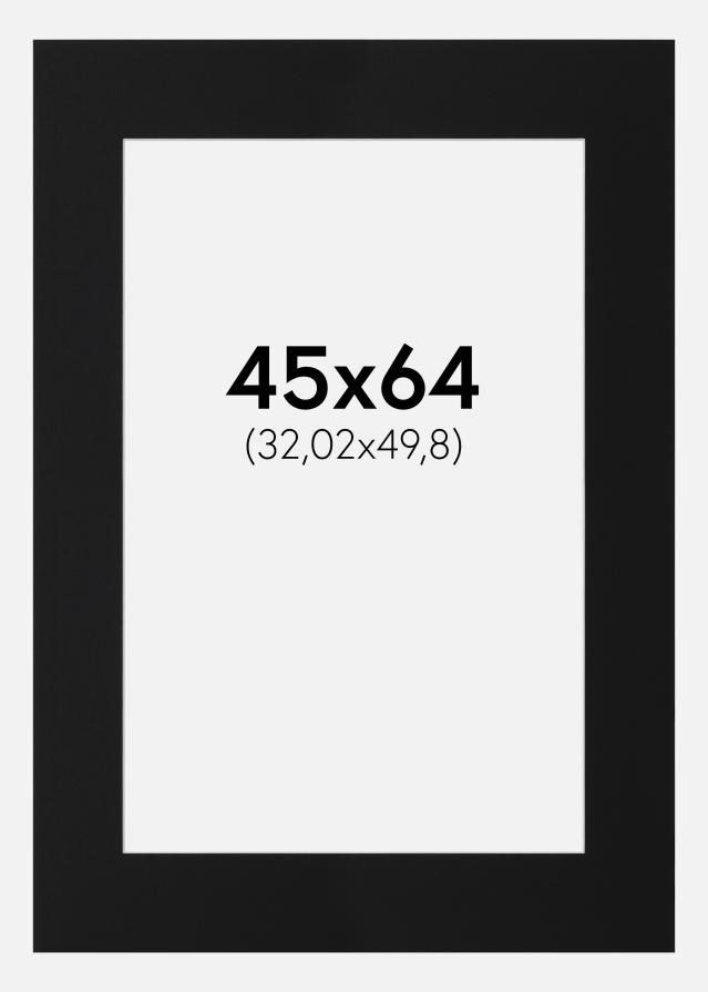 Passepartout Sort Standard (Hvid kerne) 45x64 cm (32,02x49,8)