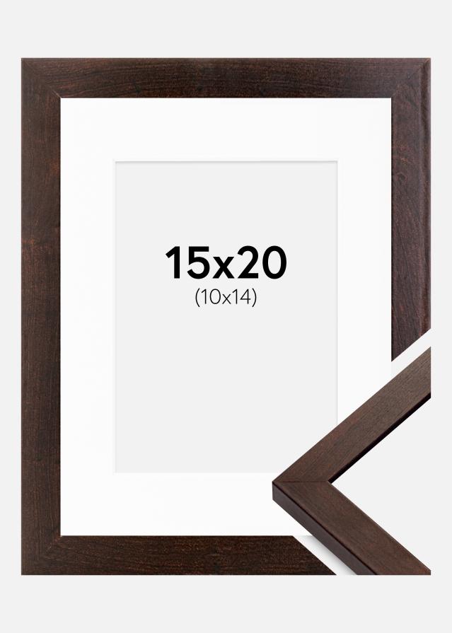Ramme Selection Valnød 15x20 cm - Passepartout Hvid 11x15 cm