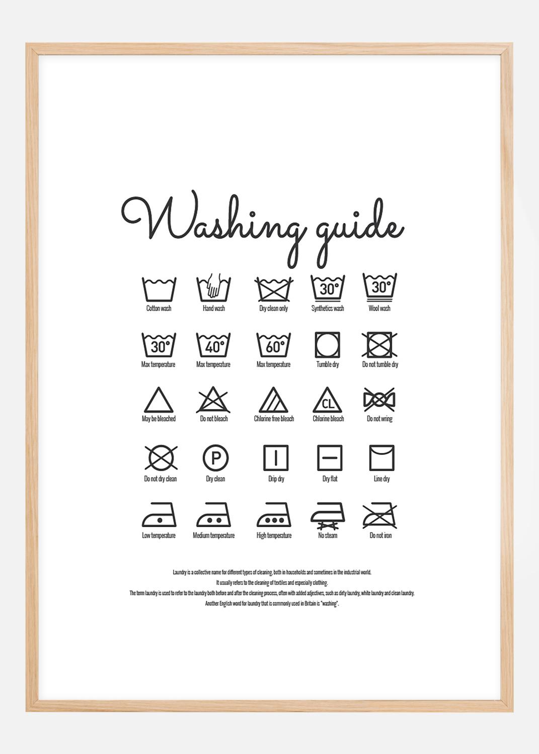 Product Image for Washing guide white Plakat (40x50 cm)