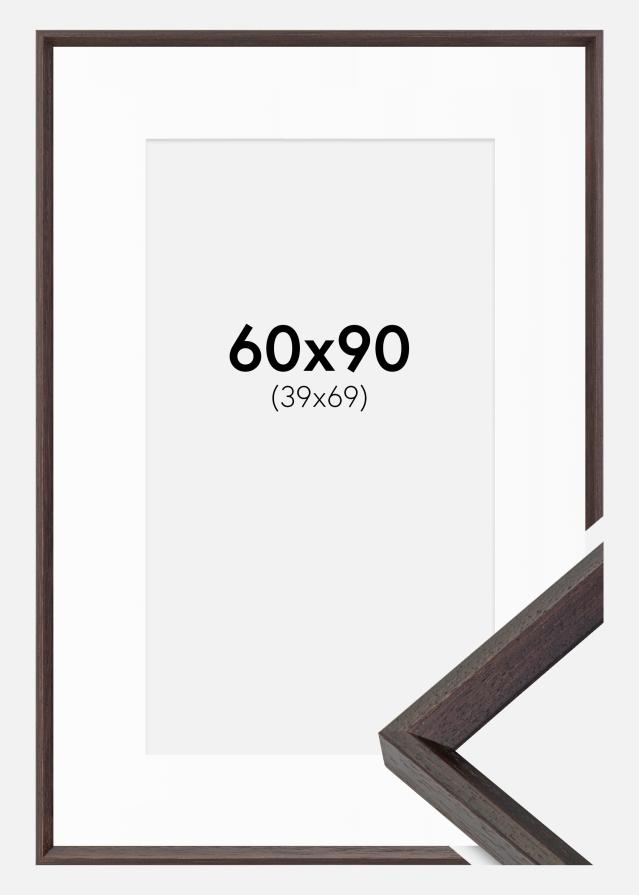 Ramme Globe Espresso 60x90 cm - Passepartout Hvid 40x70 cm
