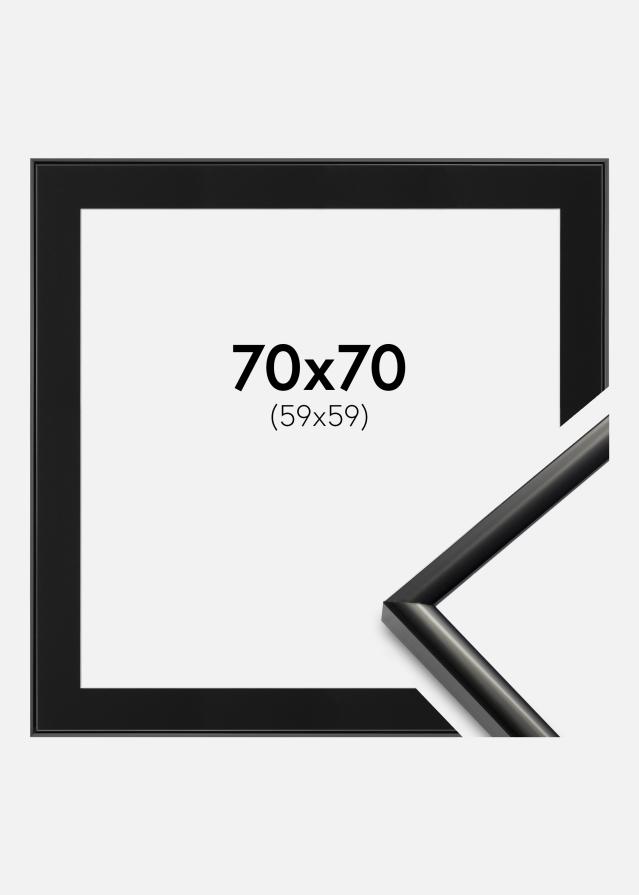 Ramme New Lifestyle Sort 70x70 cm - Passepartout Sort 60x60 cm