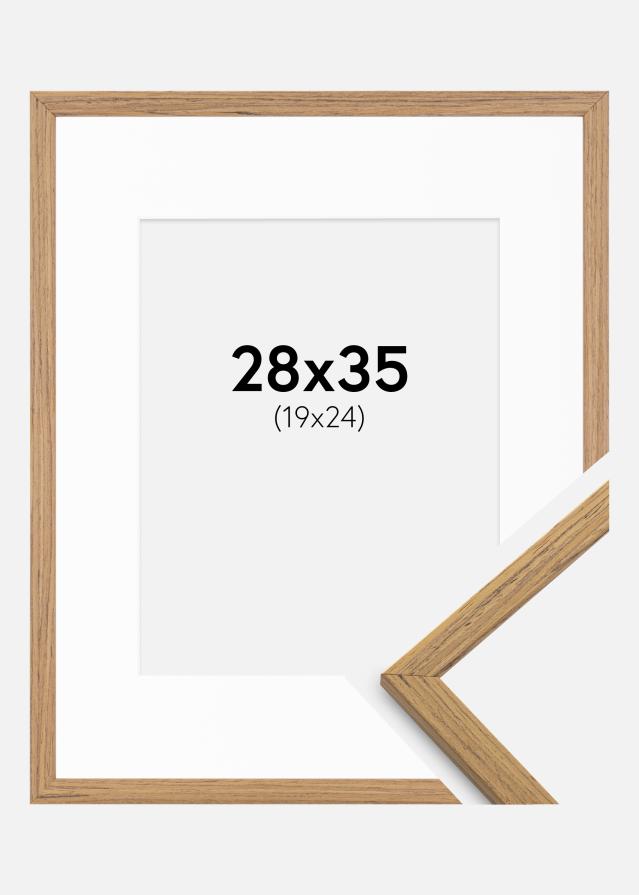Ramme Edsbyn Teak 28x35 cm - Passepartout Hvid 20x25 cm