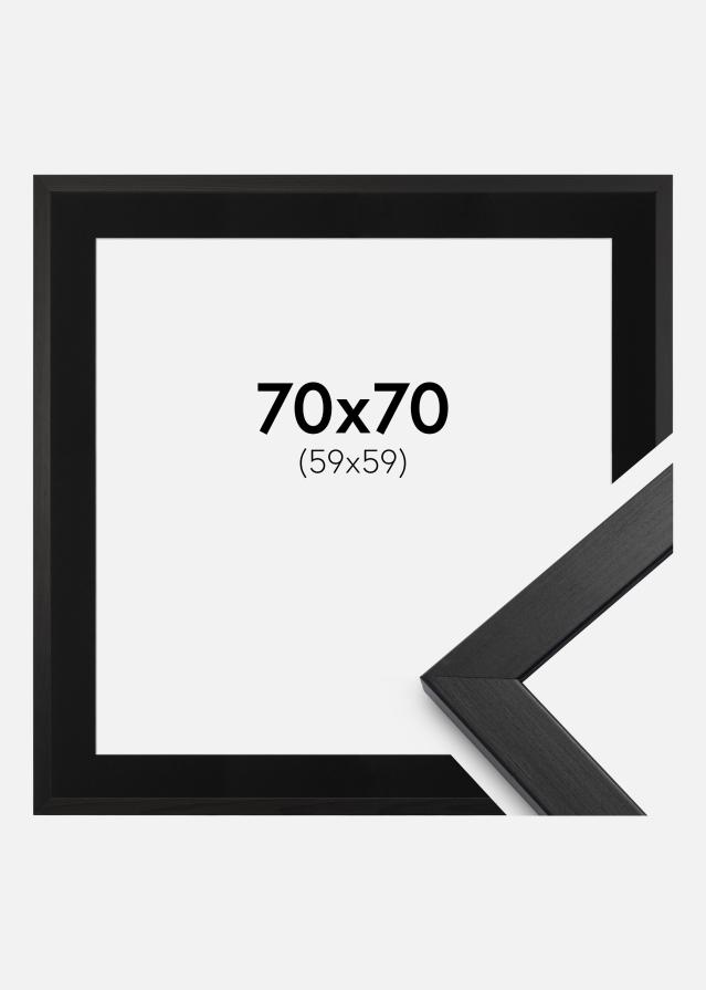 Ramme Stilren Sort 70x70 cm - Passepartout Sort 60x60 cm