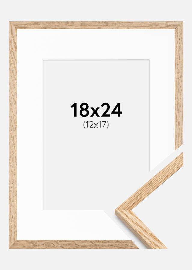 Ramme Tynd Eg 18x24 cm - Passepartout Hvid 13x18 cm