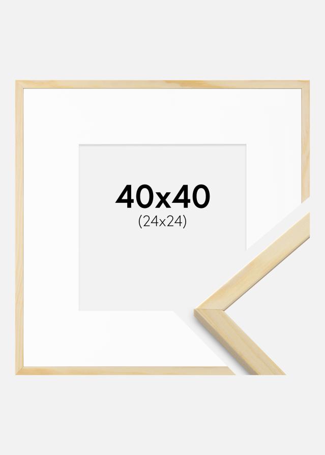 Ramme Galant Fyr 40x40 cm - Passepartout Hvid 25x25 cm