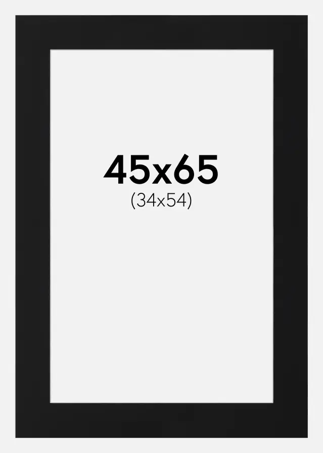 Passepartout Sort Standard (Hvid kerne) 45x65 cm (34x54)
