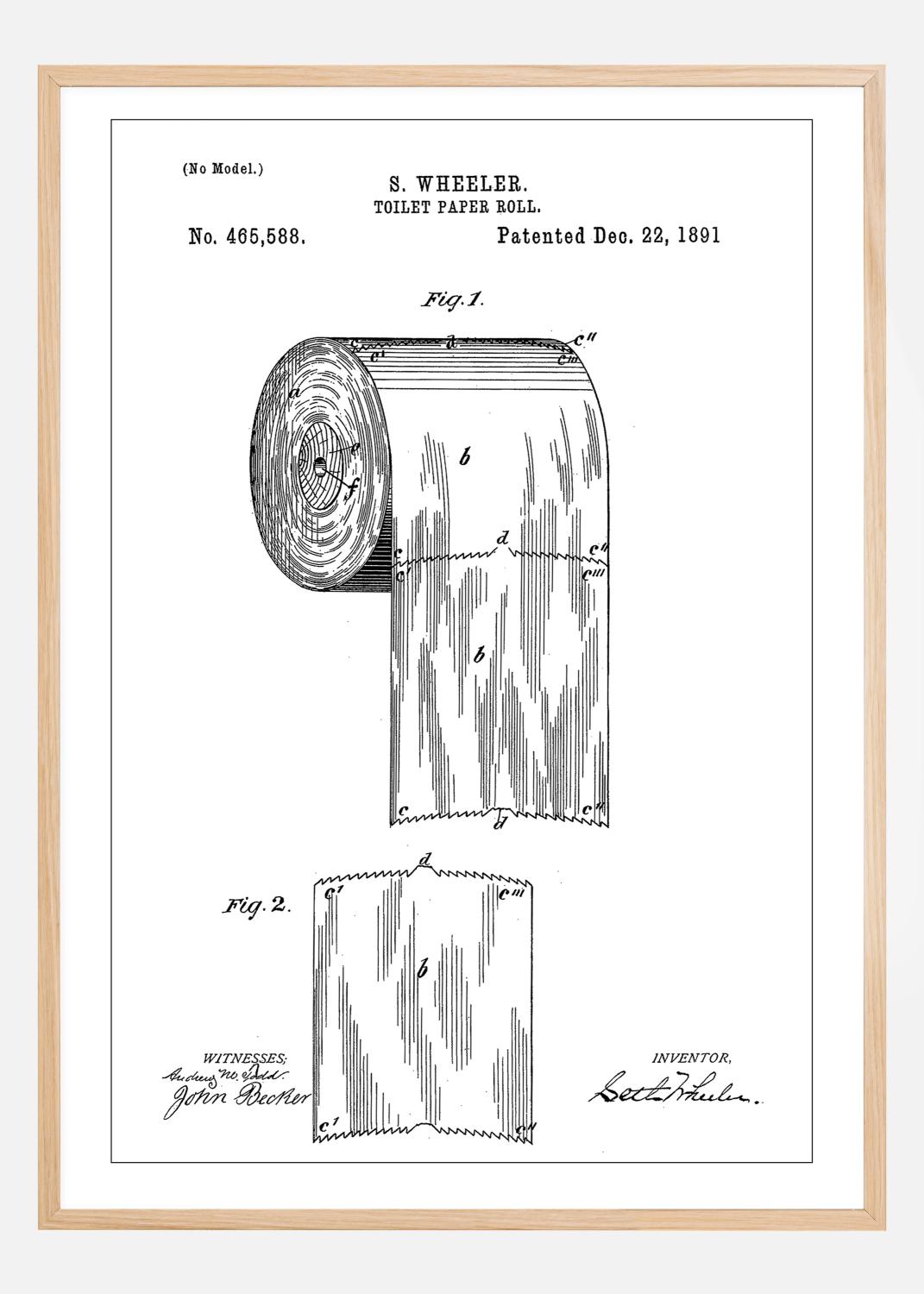 Product Image for Patent Print - Toilet Paper Roll - White Plakat (70x100 cm)