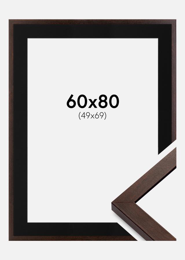 Ramme Selection Valnød 60x80 cm - Passepartout Sort 50x70 cm