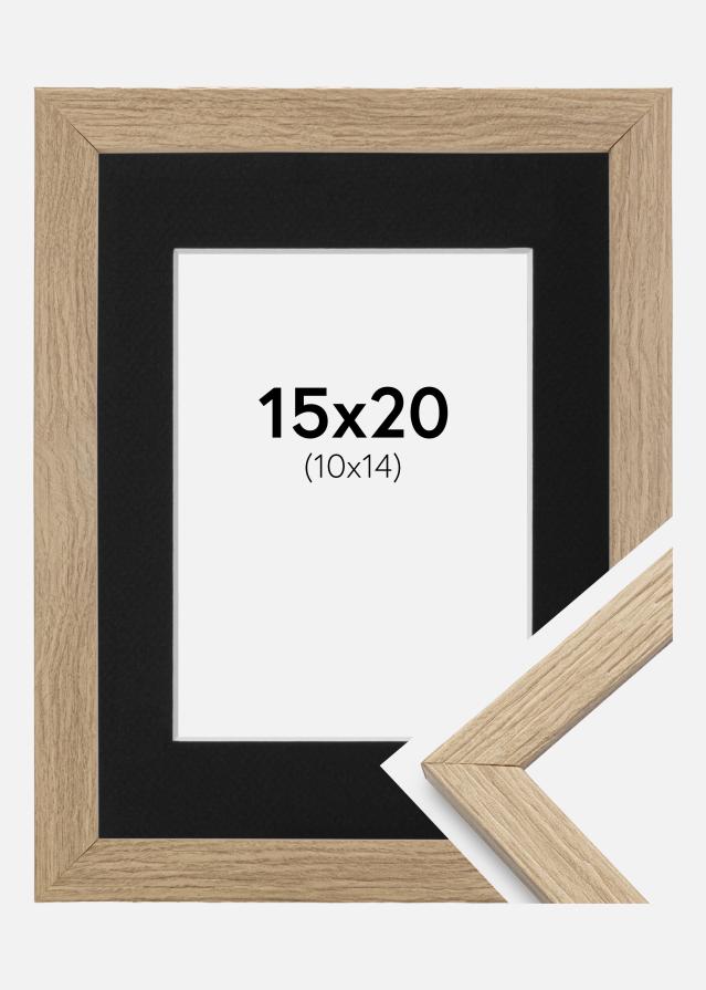Ramme Stilren Eg 15x20 cm - Passepartout Sort 11x15 cm