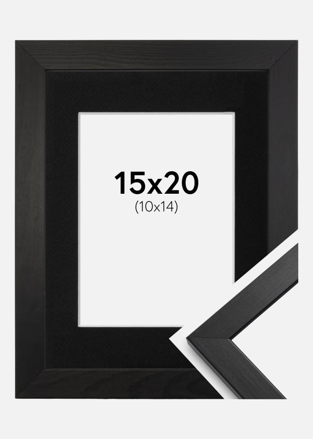 Ramme Stilren Sort 15x20 cm - Passepartout Sort 11x15 cm