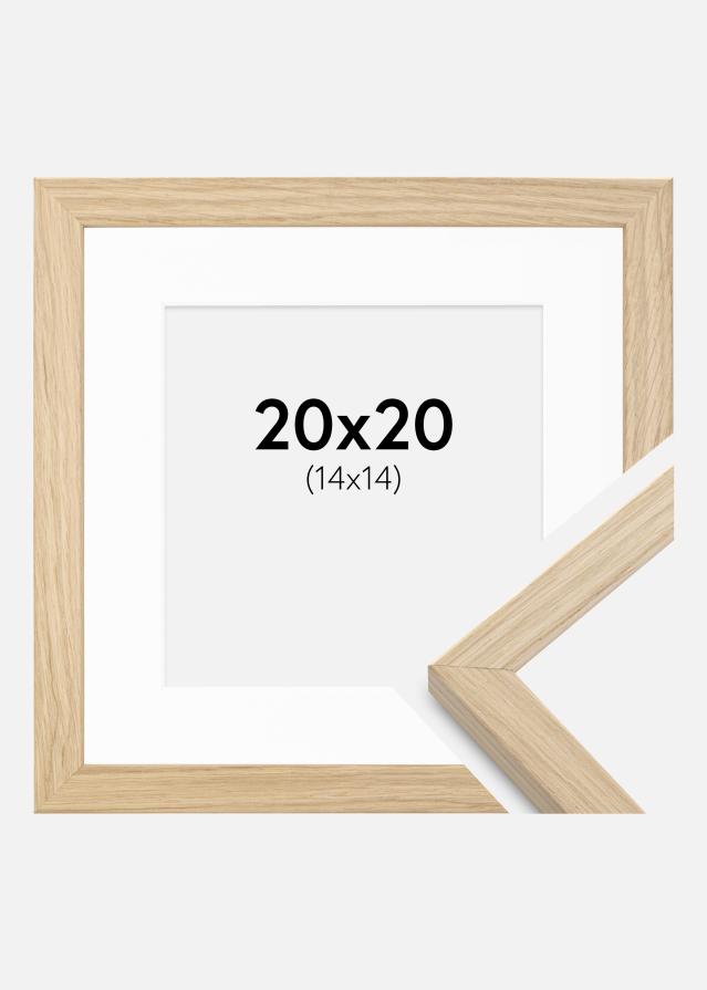 Ramme Grimsåker Eg 20x20 cm - Passepartout Hvid 15x15 cm