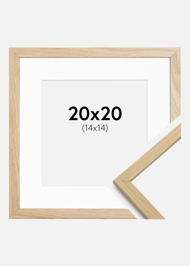 Ramme Edsbyn Eg 20x20 cm - Passepartout Hvid 15x15 cm