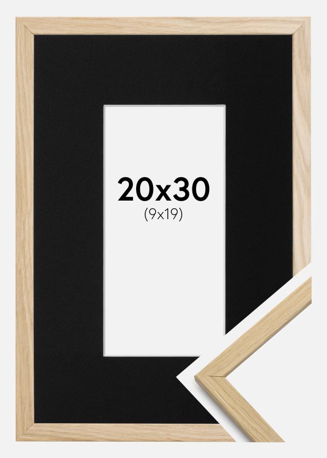 Ramme Edsbyn Eg 20x30 cm - Passepartout Sort 10x20 cm