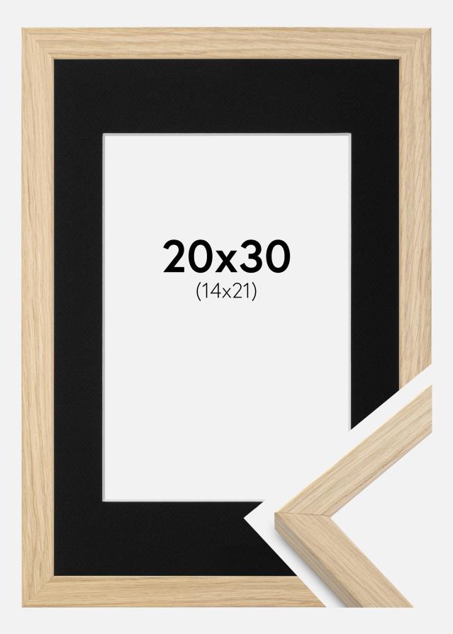 Ramme Grimsåker Eg 20x30 cm - Passepartout Sort 15x22 cm