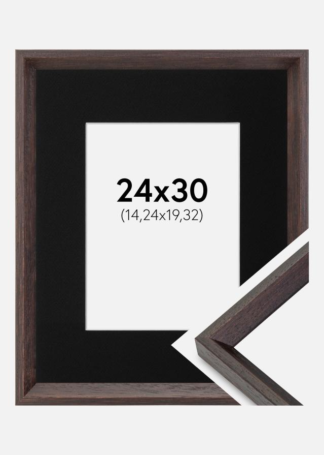Ramme Globe Espresso 24x30 cm - Passepartout Sort 6x8 inches