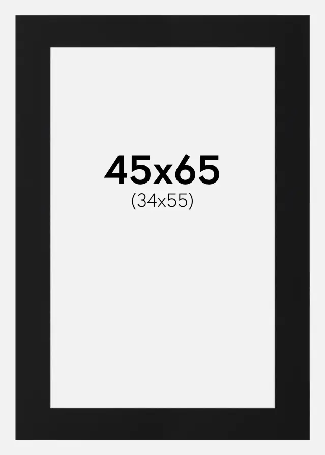 Passepartout Sort Standard (Hvid kerne) 45x65 cm (34x55)