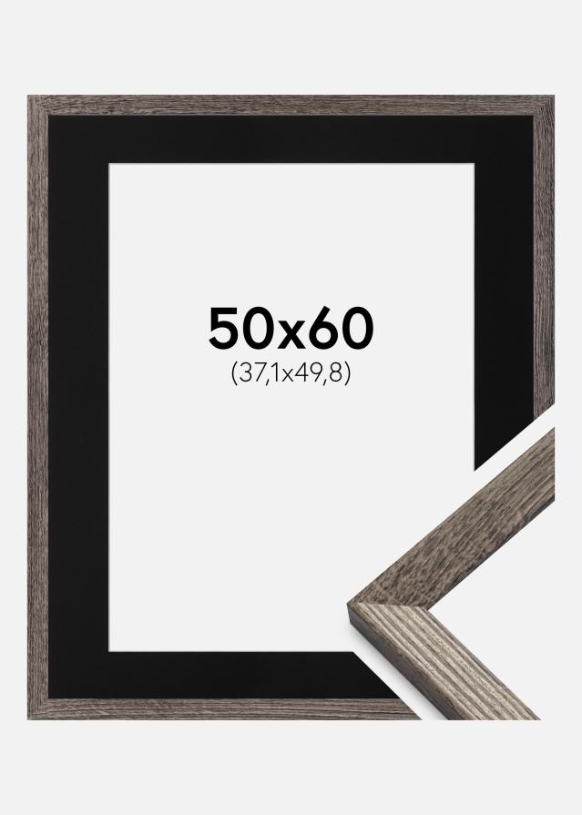 Ramme Fiorito Valnød 50x60 cm - Passepartout Sort 15x20 inches