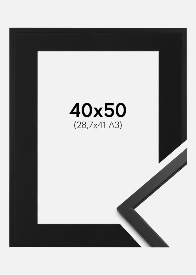 Ramme Edsbyn Sort 40x50 cm - Passepartout Sort 29,7x42 cm