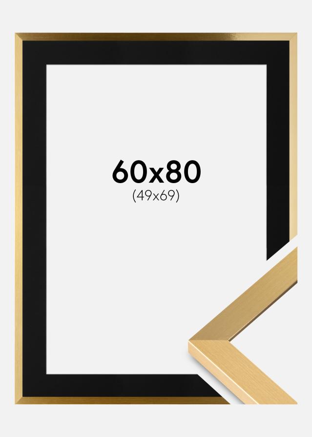 Ramme Selection Guld 60x80 cm - Passepartout Sort 50x70 cm