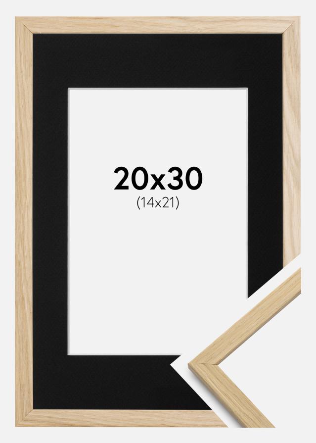 Ramme Edsbyn Eg 20x30 cm - Passepartout Sort 15x22 cm