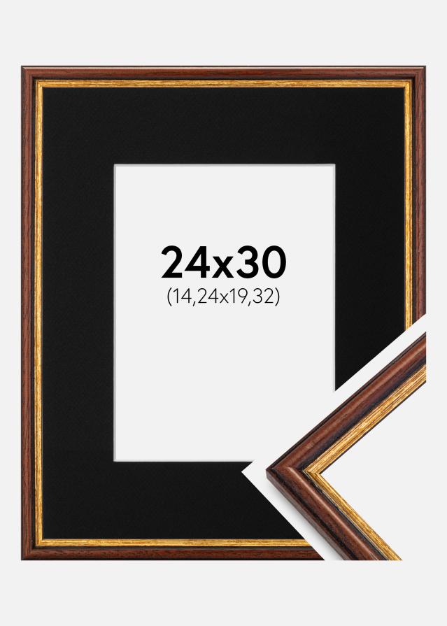 Ramme Horndal Brun 24x30 cm - Passepartout Sort 6x8 inches