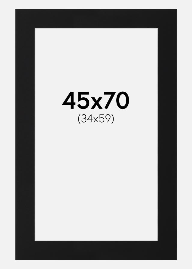 Passepartout Sort Standard (Hvid kerne) 45x70 cm (34x59)