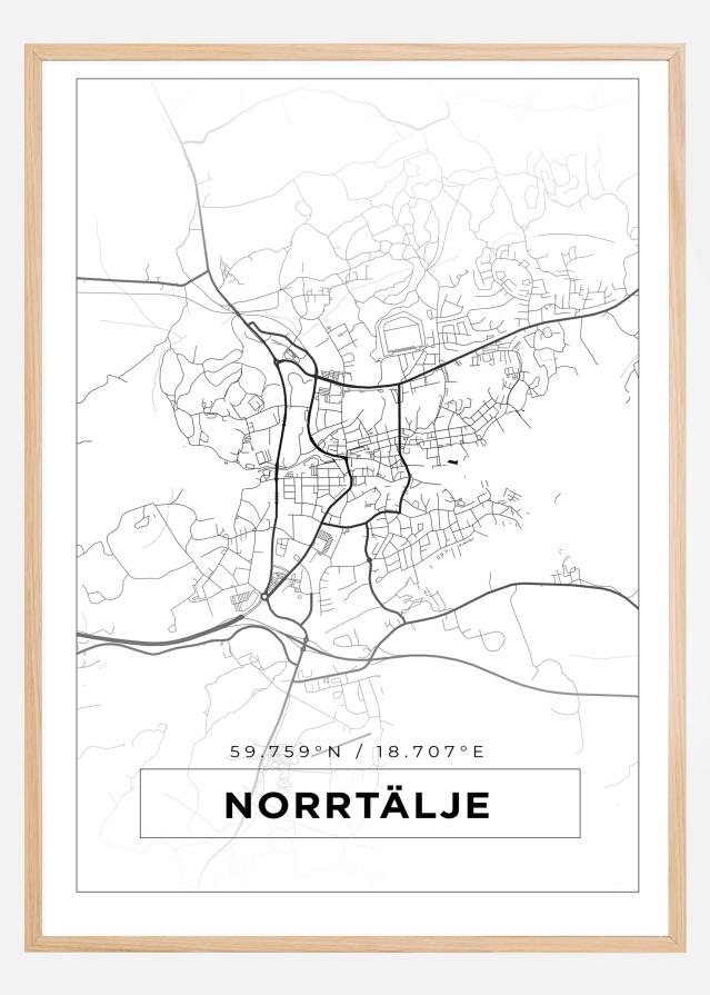 Kort - Norrtälje - Hvid Plakat