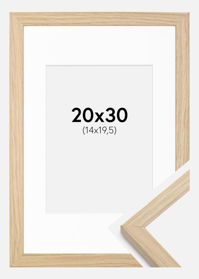 Ramme Grimsåker Eg 20x30 cm - Passepartout Hvid 15x21 cm (A5)