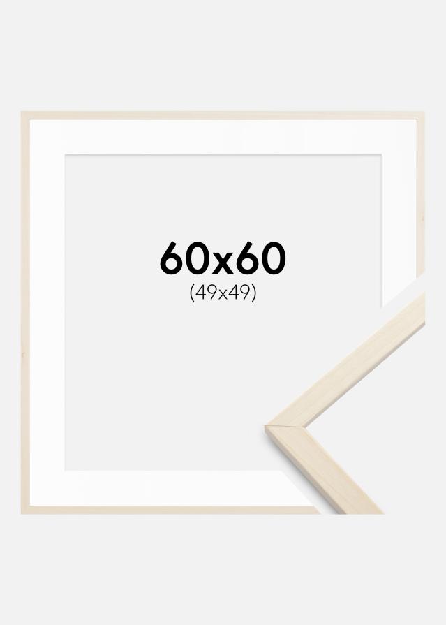 Ramme Edsbyn Løn 60x60 cm - Passepartout Hvid 50x50 cm