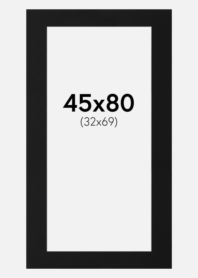 Passepartout Sort Standard (Hvid kerne) 45x80 cm (32x69)