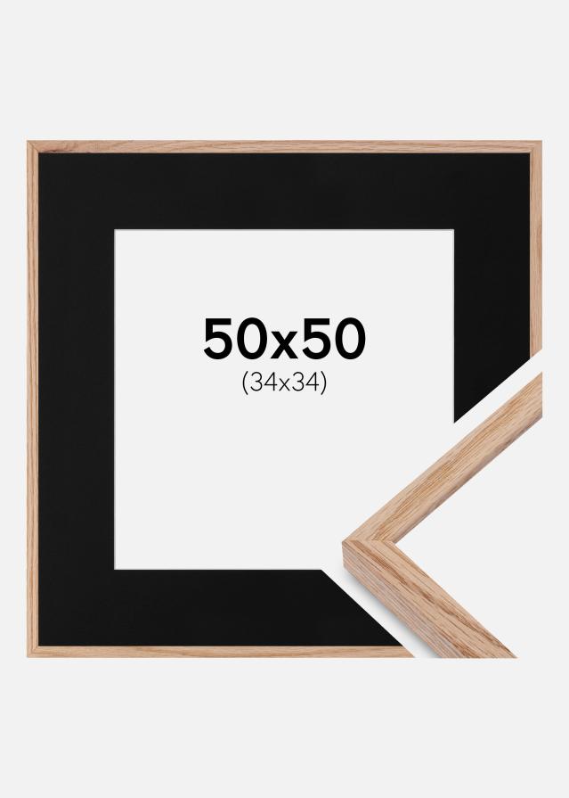 Ramme E-Line Eg 50x50 cm - Passepartout Sort 35x35 cm