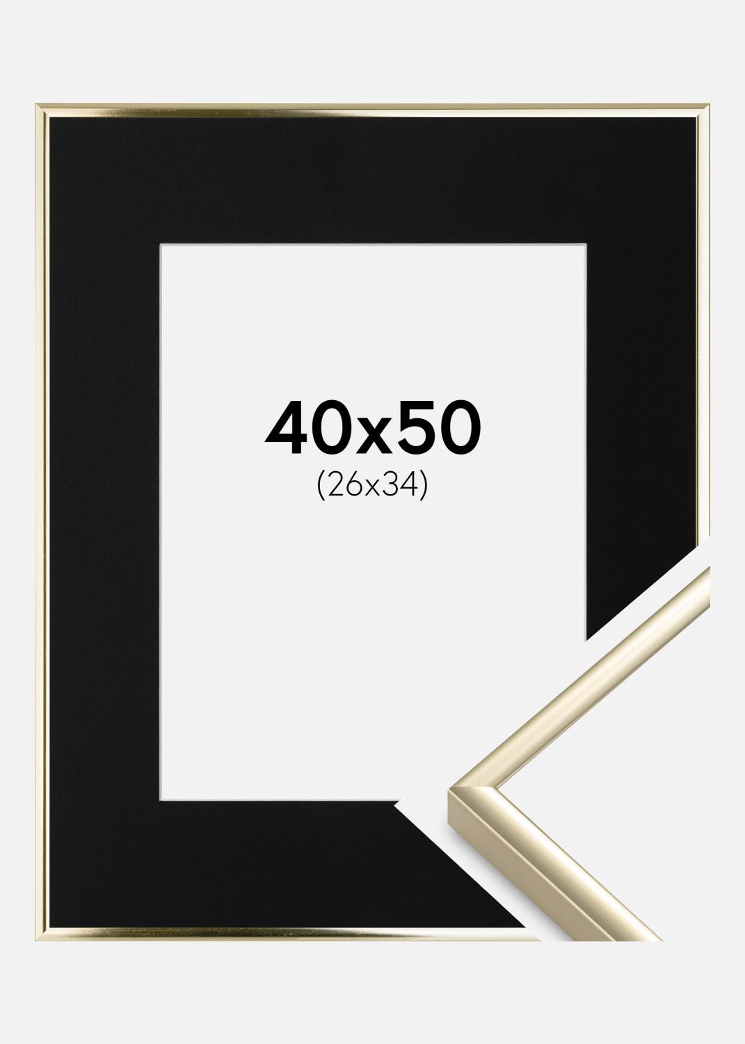 Product Image for Ramme Aluminium Blank Guld 40x50 cm - Passepartout Sort 27x35 cm