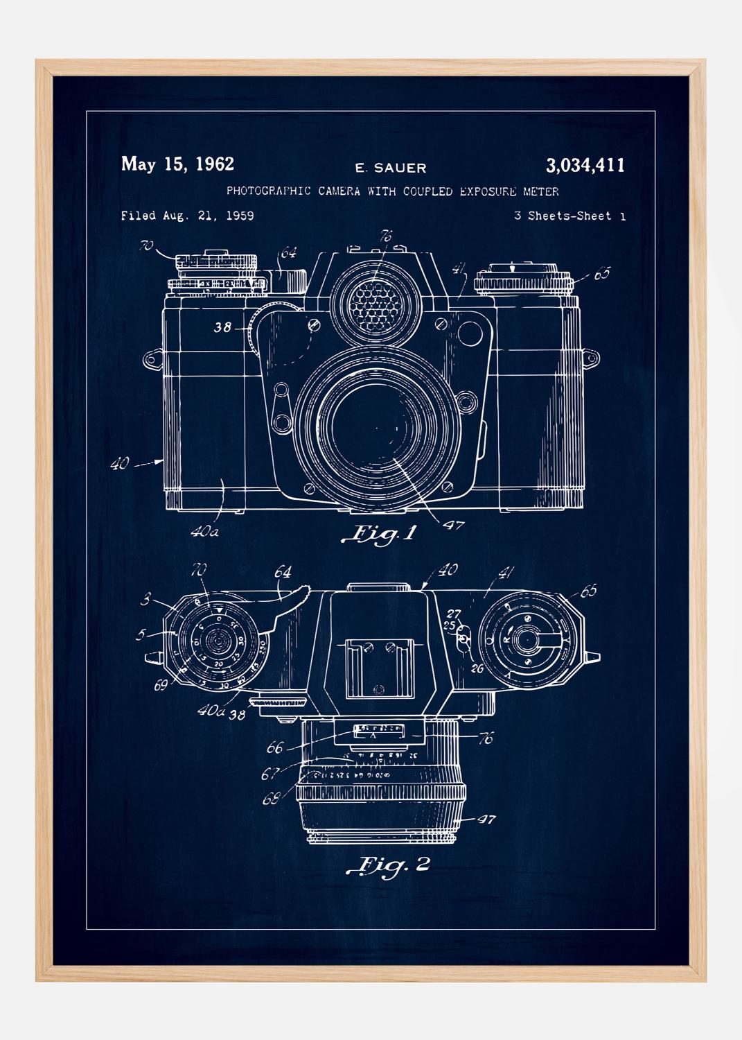 Product Image for Patenttegning - Kamera I - Blå Plakat (21x29.7 cm (A4))
