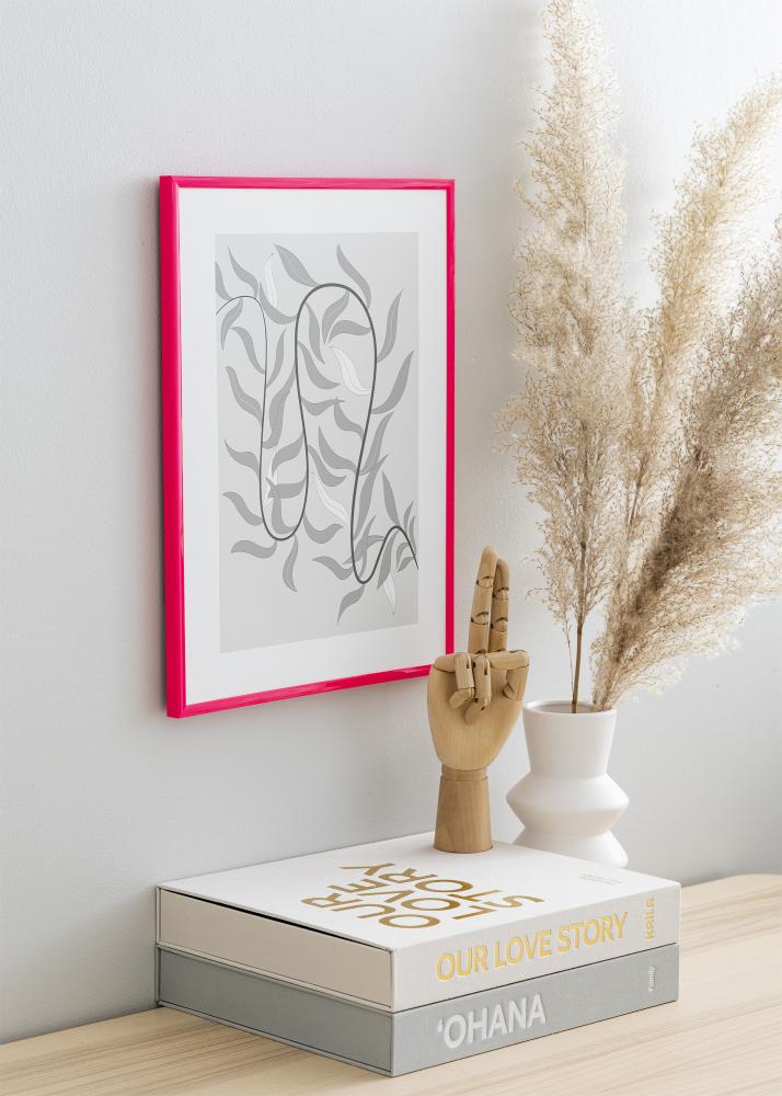 Ramme New Lifestyle Hot Pink 30x40 cm - Passepartout Sort 8x12 inches