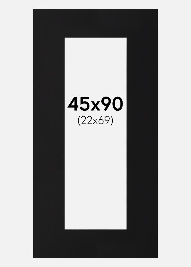Passepartout Sort Standard (Hvid kerne) 45x90 cm (22x69)
