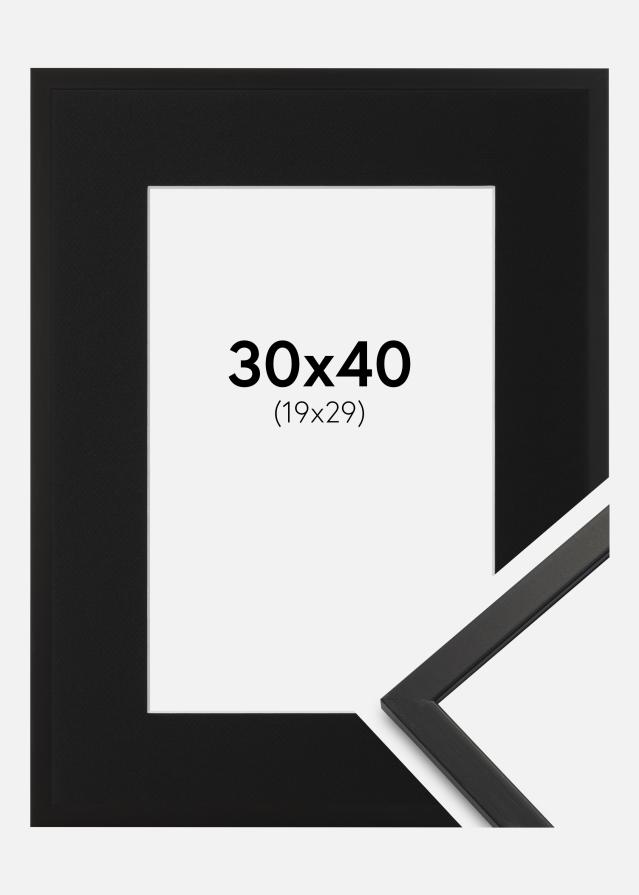 Ramme Edsbyn Sort 30x40 cm - Passepartout Sort 20x30 cm