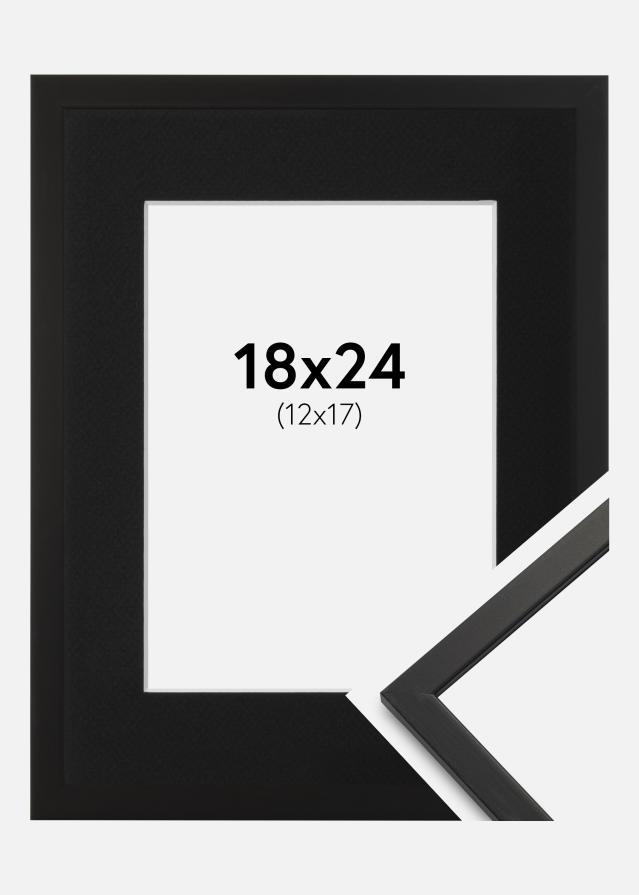 Ramme Edsbyn Sort 18x24 cm - Passepartout Sort 13x18 cm