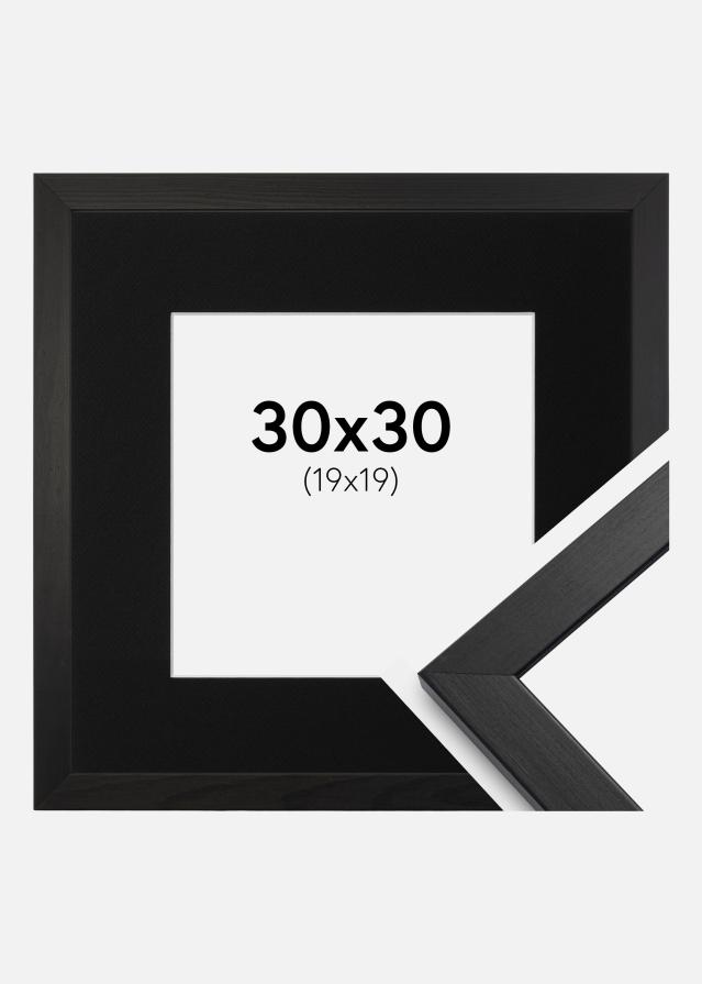 Ramme Stilren Sort 30x30 cm - Passepartout Sort 20x20 cm