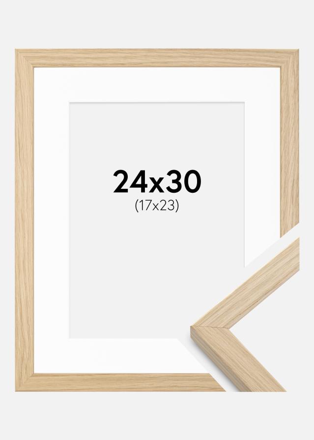 Ramme Grimsåker Eg 24x30 cm - Passepartout Hvid 18x24 cm
