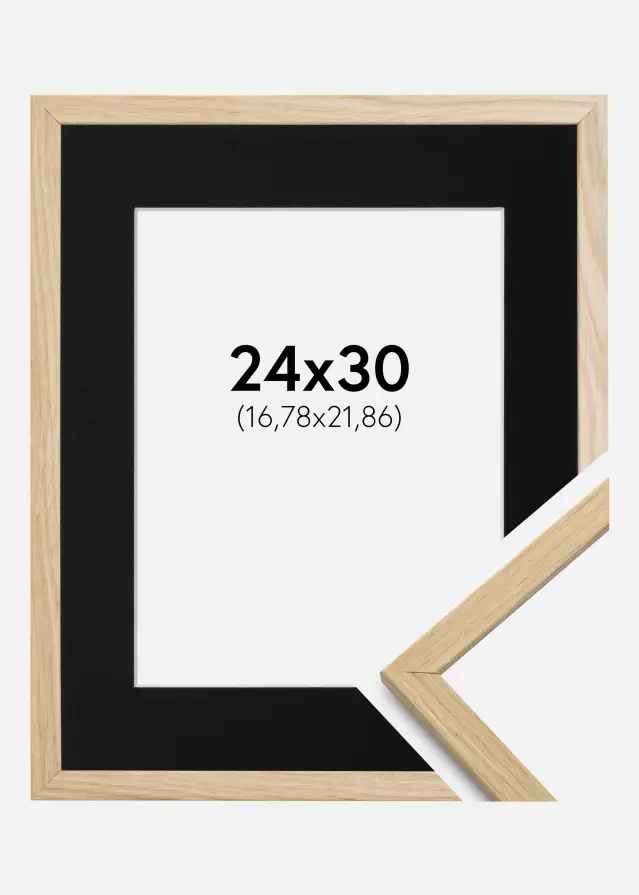 Ramme Edsbyn Eg 24x30 cm - Passepartout Sort 7x9 inches