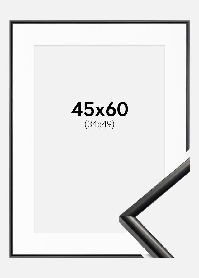 Ramme New Lifestyle Sort 45x60 cm - Passepartout Hvid 35x50 cm