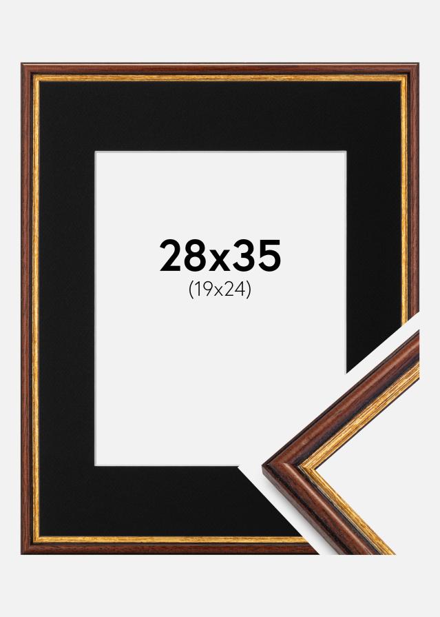 Ramme Horndal Brun 28x35 cm - Passepartout Sort 20x25 cm