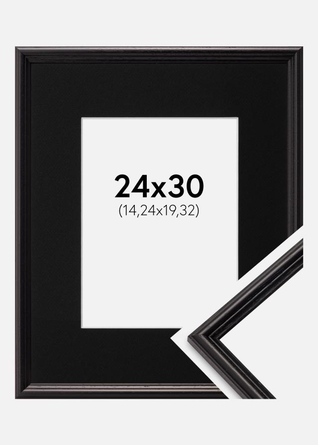 Ramme Horndal Sort 24x30 cm - Passepartout Sort 6x8 inches